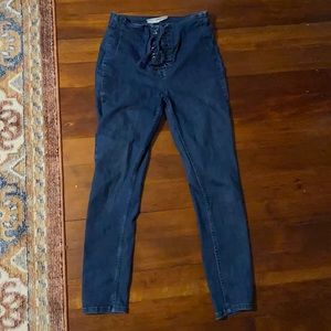 Free People Lace-Front Jeans